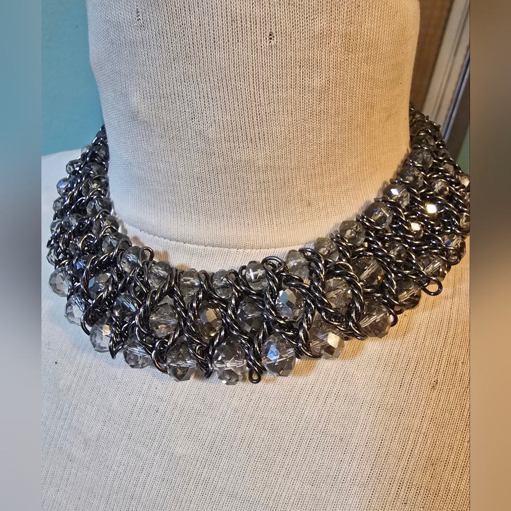 Elegant Finely Woven Crystal Necklace